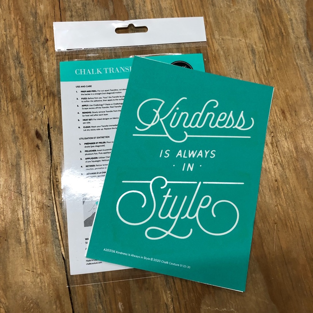 Chalk Couture Kindness is Always in Style bundle, transfer, board, base,…